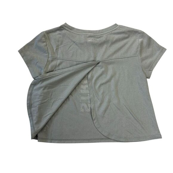 Xersion Girls Sz S 7/8 Short Sleeve Be Strong T-Shirt Blue Split Back Quick Dri - Picture 3 of 9